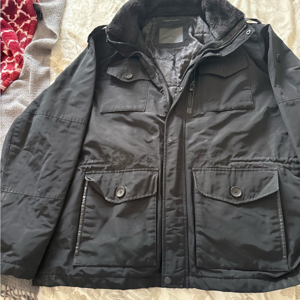 Calvin Klein Men's Black Military Field Jacket